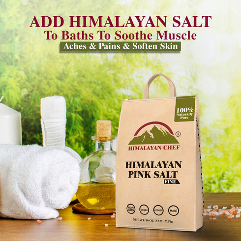Himalayan Chef Pink Salt Fine - 5 lbs Bag | Pack of 3